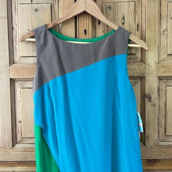 NWT Suzi‎ Chin for Maggy Boutique 2 Colorblock Sleeveless Dress - Flawed - Picture 2 of 12